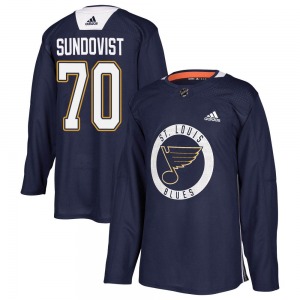 Authentic Adidas Youth Oskar Sundqvist Blue Practice Jersey - NHL St. Louis Blues