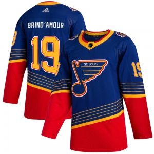 Authentic Adidas Youth Rod Brind'Amour Blue 2019/20 Jersey - NHL St. Louis Blues