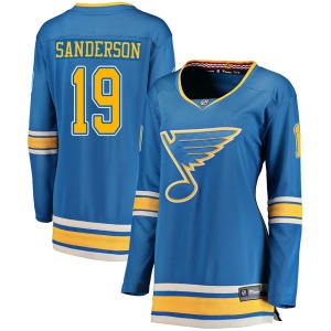 Breakaway Fanatics Branded Women's Derek Sanderson Blue Alternate Jersey - NHL St. Louis Blues