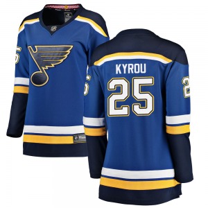 Breakaway Fanatics Branded Women's Jordan Kyrou Blue Home Jersey - NHL St. Louis Blues
