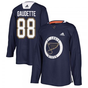 Authentic Adidas Adult Adam Gaudette Blue Practice Jersey - NHL St. Louis Blues
