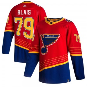 Authentic Adidas Youth Sammy Blais Red 2020/21 Reverse Retro Jersey - NHL St. Louis Blues