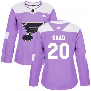 Authentic Adidas Women's Brandon Saad Purple Hockey Fights Cancer Jersey - NHL St. Louis Blues